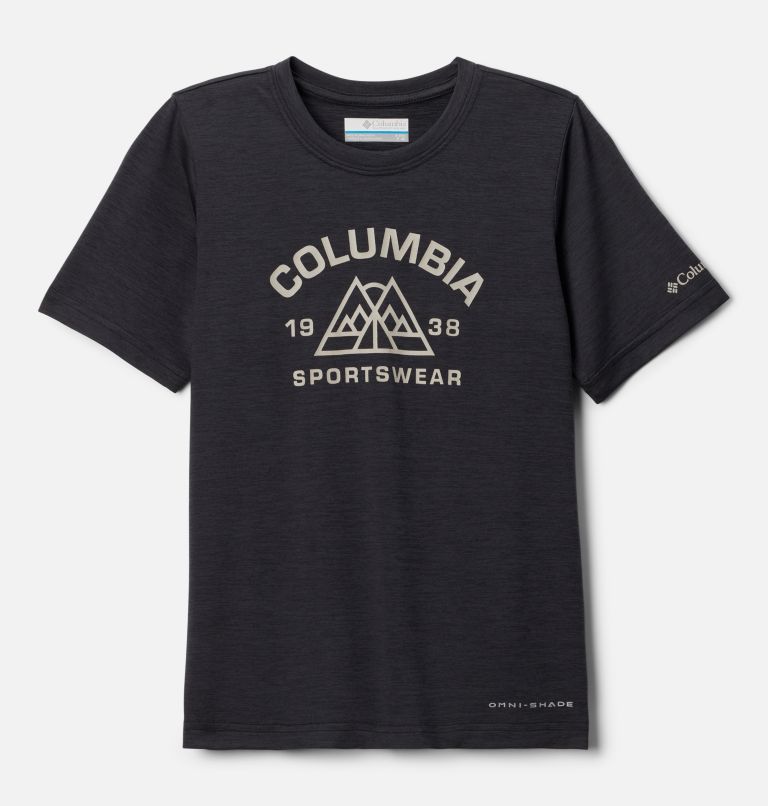 Boys’ Mount Echo Technical Graphic T-Shirt, Color: Black, Peaked Badge, image 1