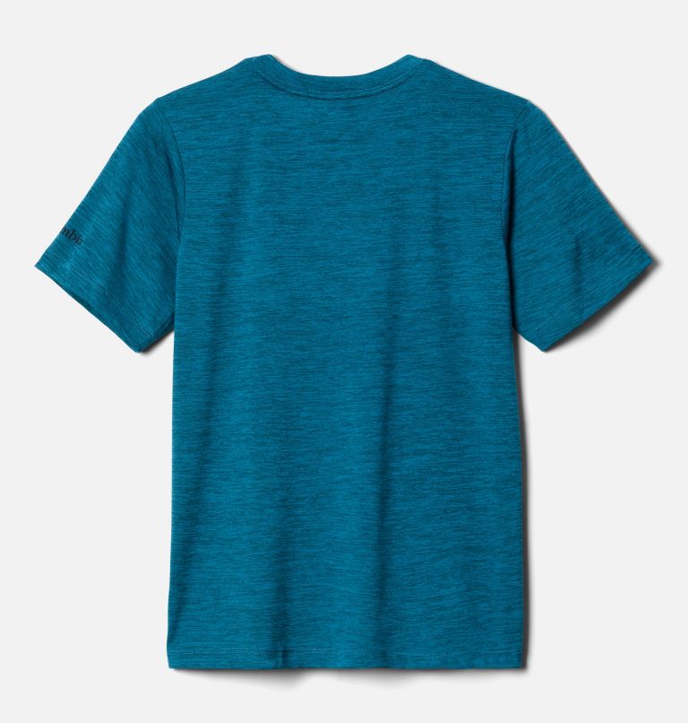 Boys’ Mount Echo Technical Graphic T-Shirt, Color: Deep Marine Heather CSC Peaks, image 2