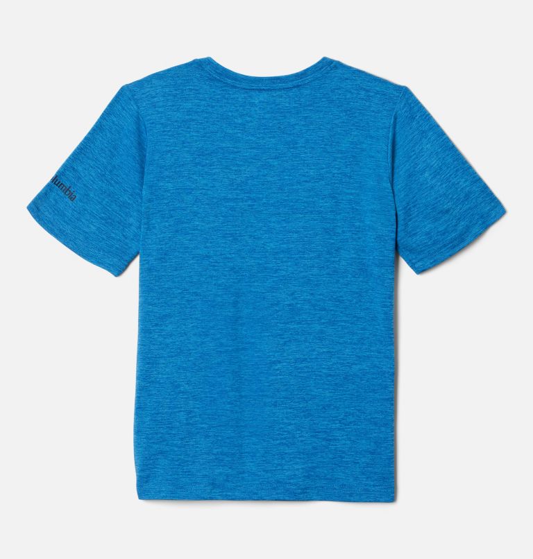 Boys’ Mount Echo Technical Graphic T-Shirt, Color: Bright Indigo Hthr, Inverted Moonrise, image 2