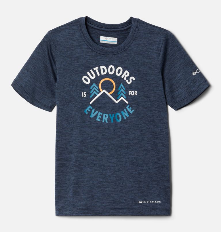 Thumbnail: Boys’ Mount Echo Technical Graphic T-Shirt, Color: Collegiate Navy Heather All Together, image 1