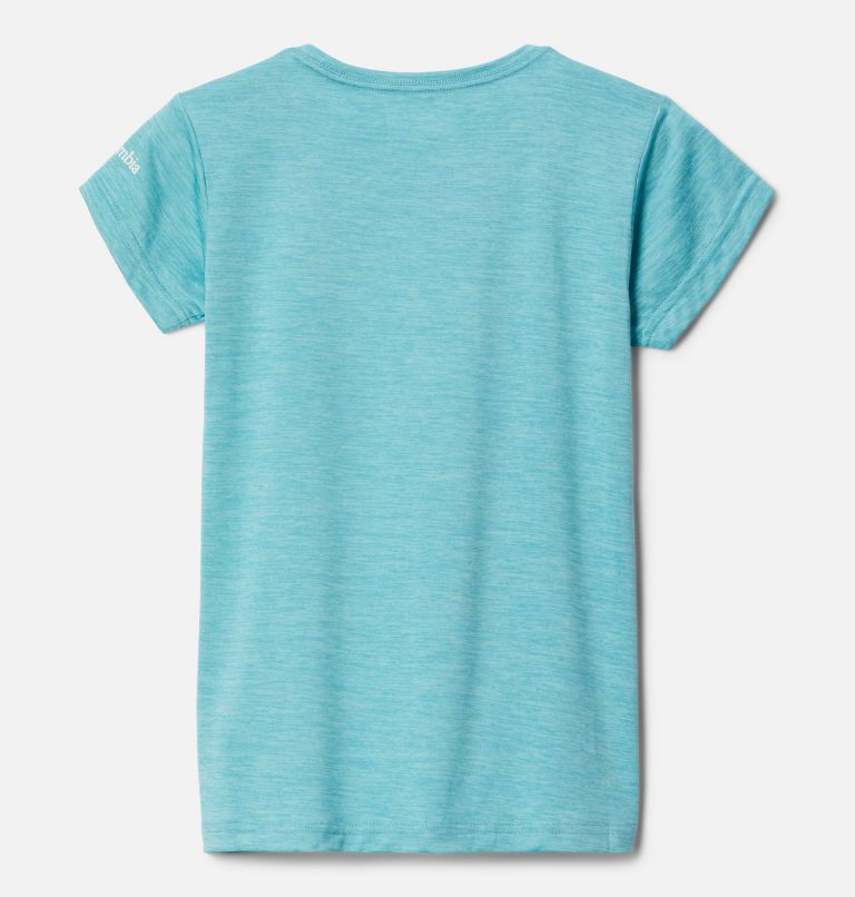 Girls' Mission Peak Short Sleeve Graphic T-Shirt, Color: Sea Wave Heather Bright Peaks