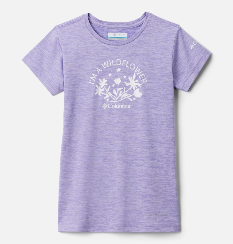Girls' Mission Peak Short Sleeve Graphic T-Shirt, Color: Paisley Purple, Floral Fancy, image 1