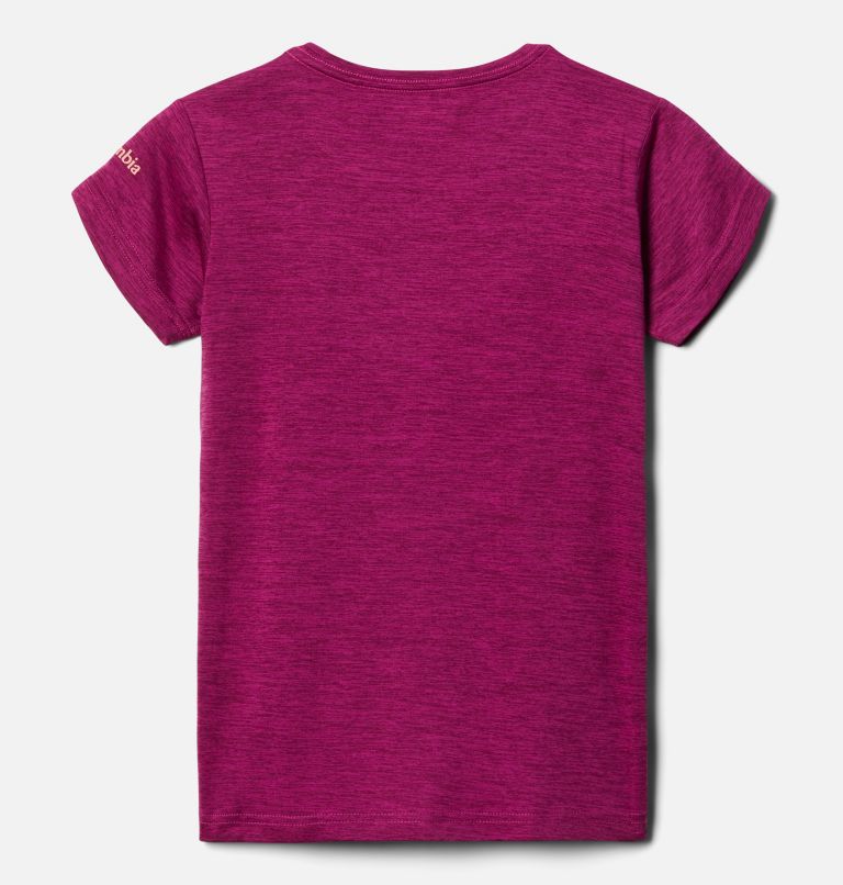 Girls' Mission Peak Short Sleeve Graphic T-Shirt, Color: Wild Fuchsia Heather Bright Peaks, image 2