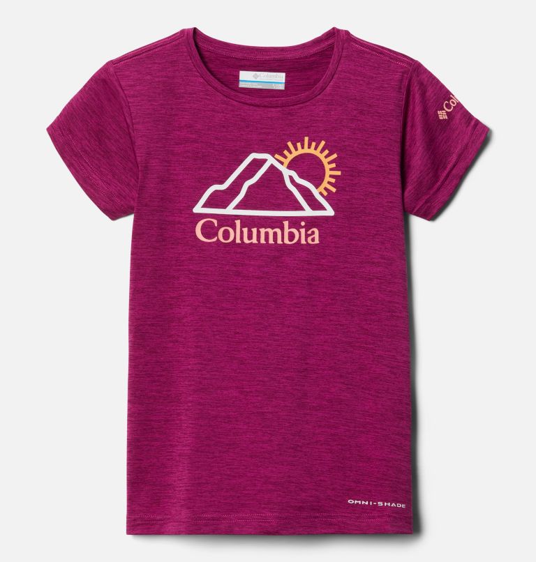 Girls' Mission Peak Short Sleeve Graphic T-Shirt, Color: Wild Fuchsia Heather Bright Peaks