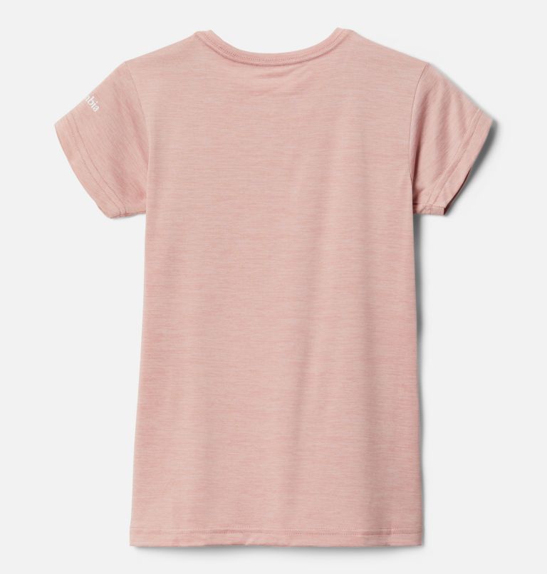 Thumbnail: Girls’ Mission Peak Technical Graphic T-Shirt, Color: Faux Pink Heather Brand Rays, image 2