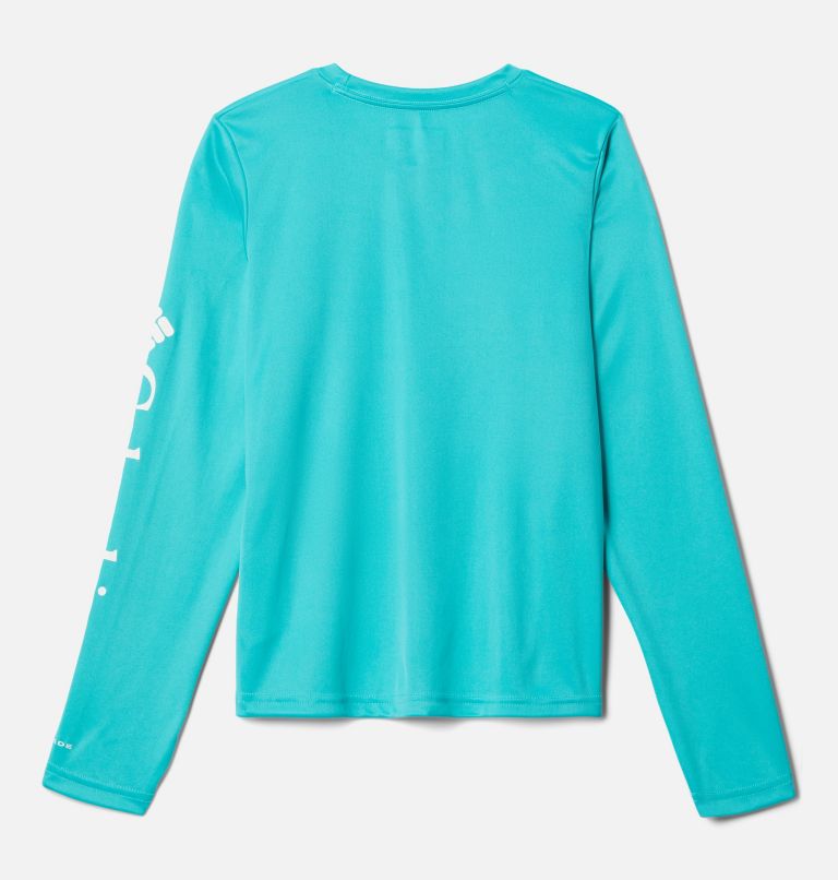 Kids' Fork Stream Long Sleeve Shirt, Color: Bright Aqua, image 2