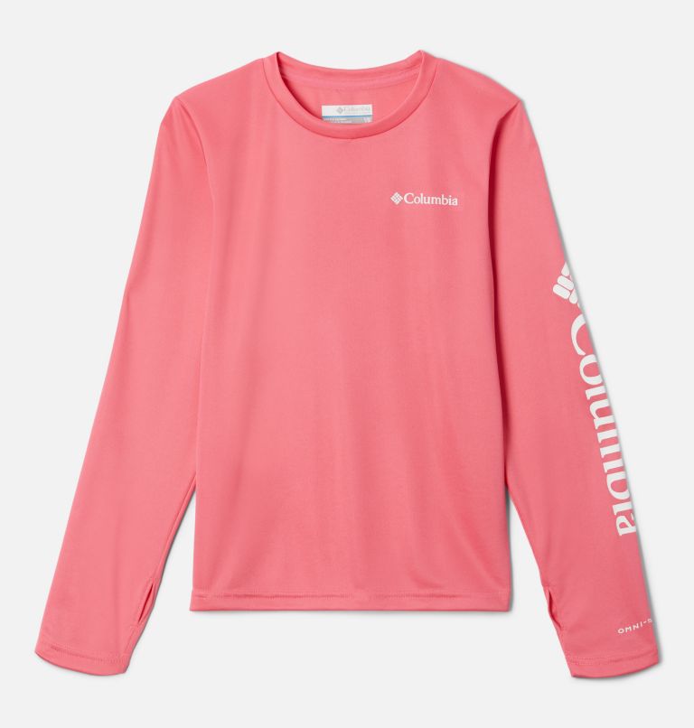 Kids' Fork Stream Long Sleeve Shirt, Color: Camellia Rose, image 1