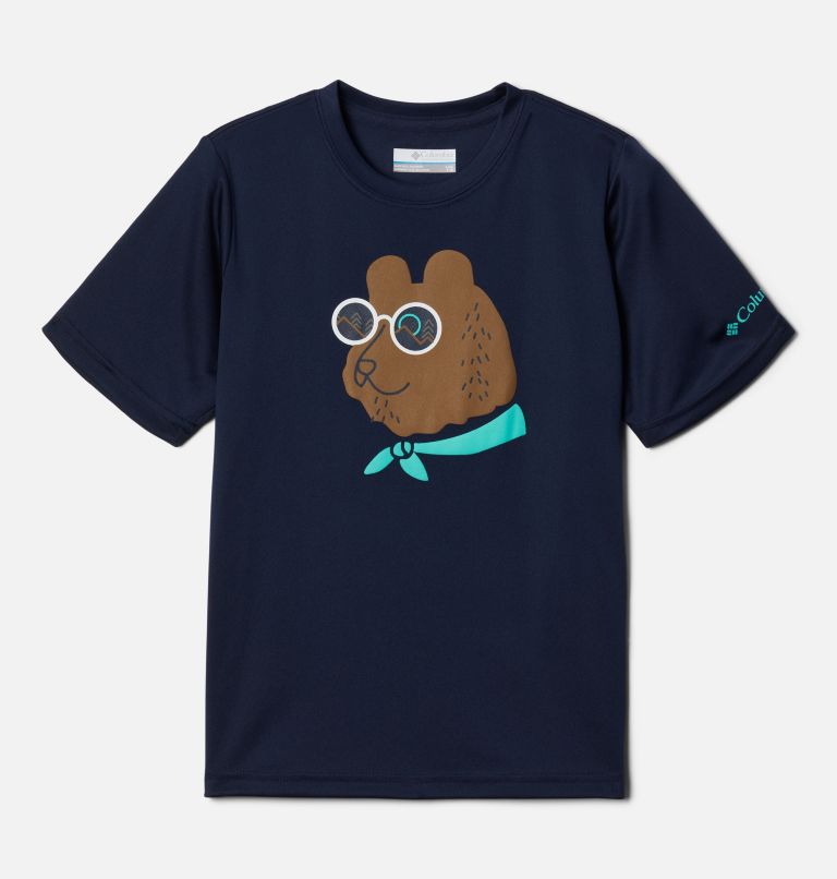 T-shirt imprimé à manches courtes Grizzly Ridge Garçon, Color: Collegiate Navy Bearly Shades, image 1
