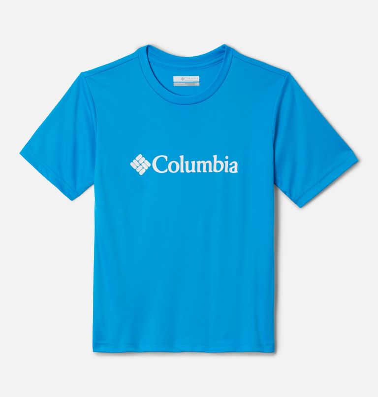 Boys’ Grizzly Ridge Technical Graphic T-Shirt, Color: Compass Blue, Gem Columbia Graphic, image 1