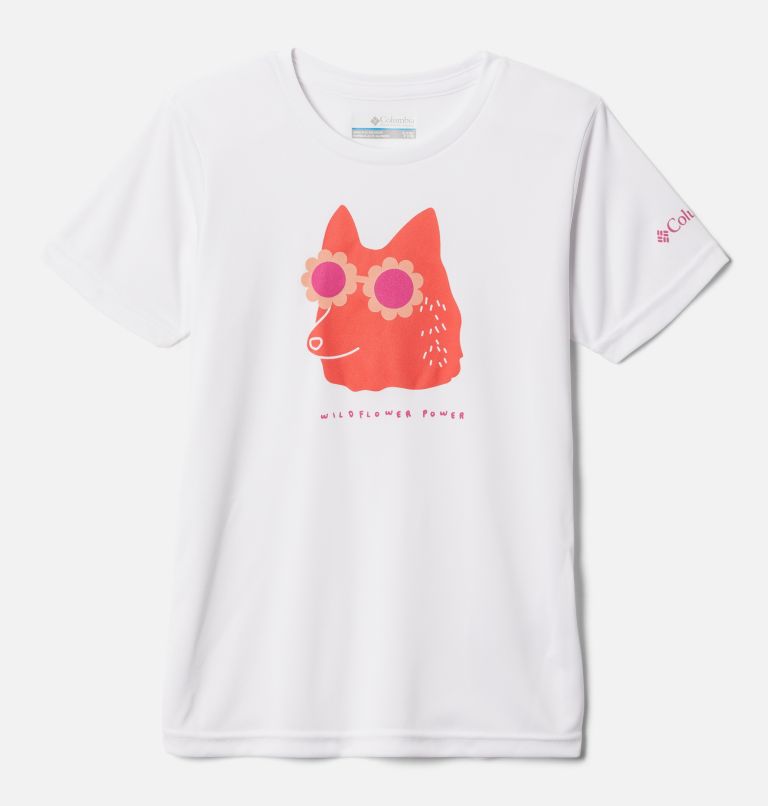 Thumbnail: Girls' Mirror Creek Short Sleeve Graphic T-Shirt, Color: White Wildflower Power, image 1