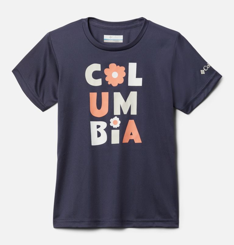 Camiseta técnica estampada Mirror Creek para niña, Color: Nocturnal Flowery Type, image 1