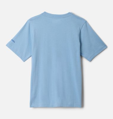 Boys’ Valley Creek Graphic Casual Cotton T-Shirt, Color: Ripple Blue, Hike Guide, image 2