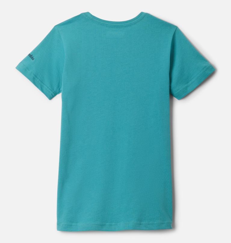 Girls’ Mission Lake Graphic Casual Cotton T-Shirt, Color: Teal, Foxy Swirl, image 2