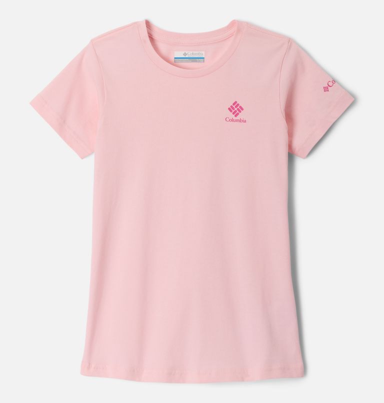 Girls’ Mission Lake Graphic Casual Cotton T-Shirt, Color: Satin Pink, CSC Stacked, image 1