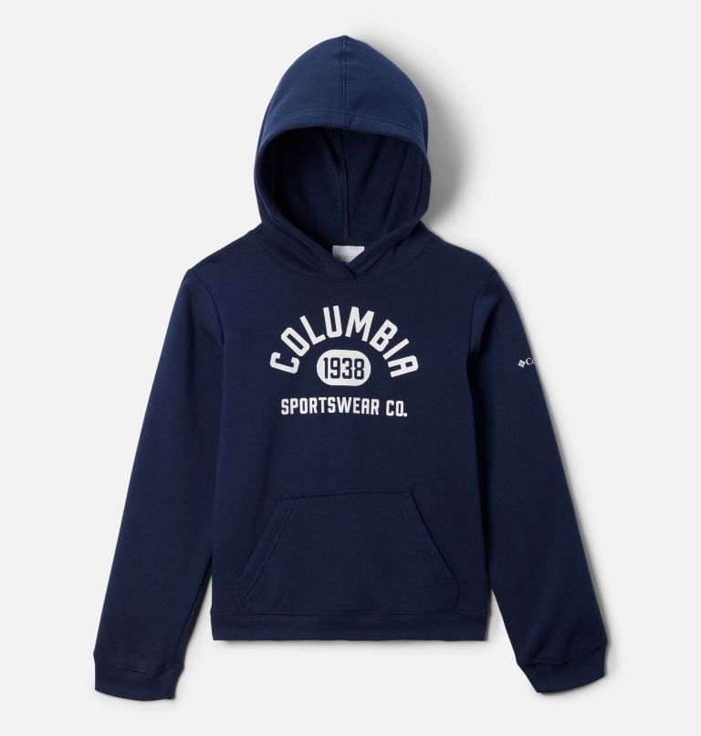 Kids' Columbia Trek Pullover Hoodie, Color: Collegiate Navy, White, image 1