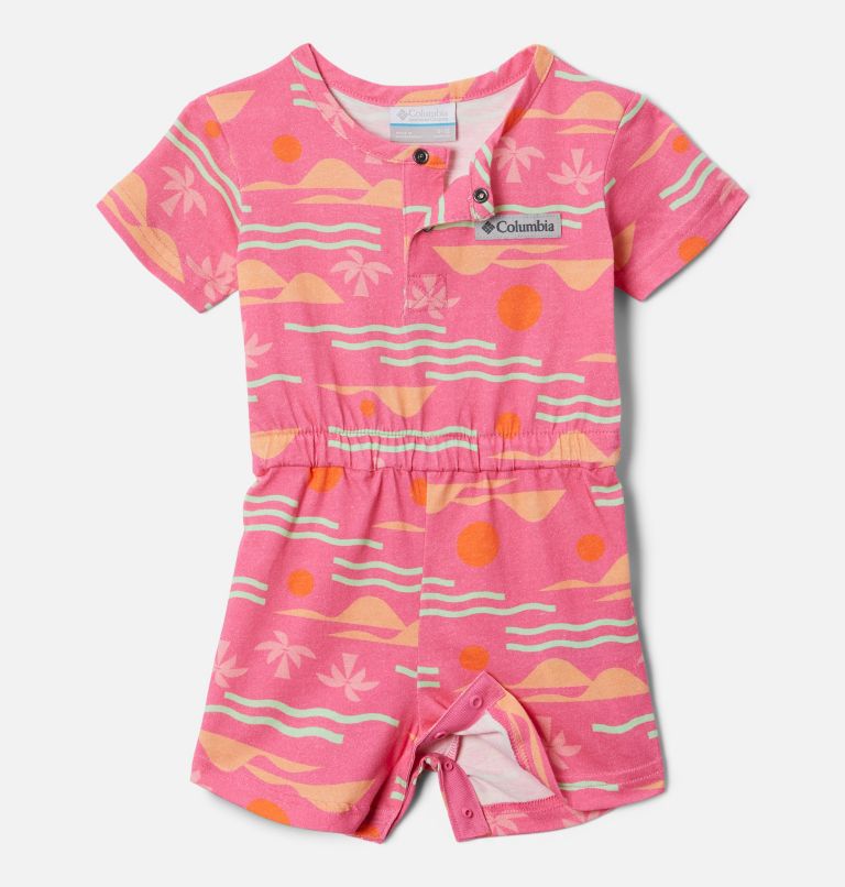 Infant Little Sur Playsuit, Color: Wild Geranium Seaside, image 1