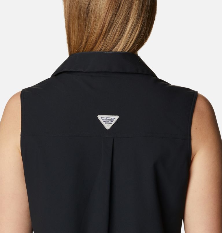 Thumbnail: Women's PFG Sun Drifter Woven Sleeveless Shirt, Color: Black, image 5