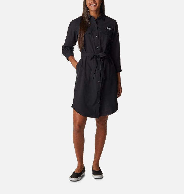 Thumbnail: Women's PFG Sun Drifter Woven Dress, Color: Black, image 1
