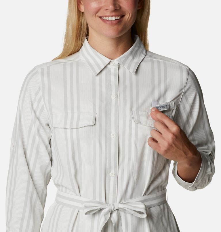 Thumbnail: Women's PFG Sun Drifter Woven Dress, Color: Cool Grey Stripe, image 4