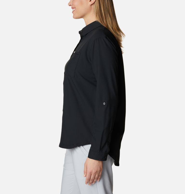Women's PFG Sun Drifter Woven Long Sleeve Shirt, Color: Black, image 3