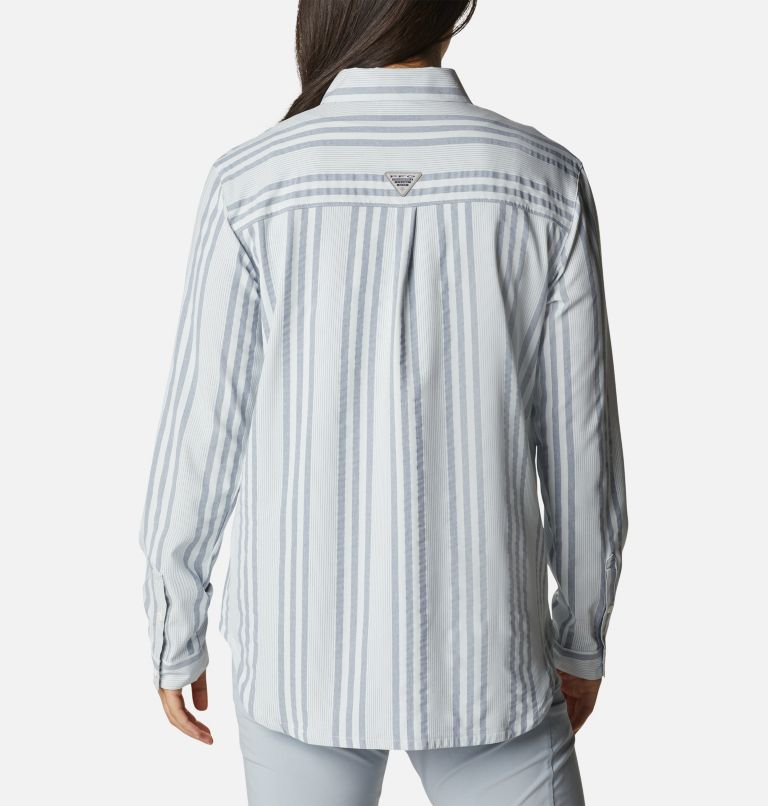 Thumbnail: Women's PFG Sun Drifter Woven Long Sleeve Shirt, Color: Collegiate Navy Stripe, image 2