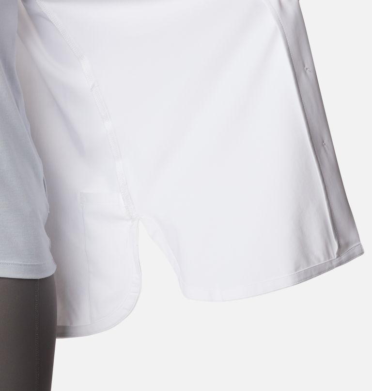 Thumbnail: Women's PFG Sun Drifter Woven Short Sleeve Shirt, Color: White, image 6