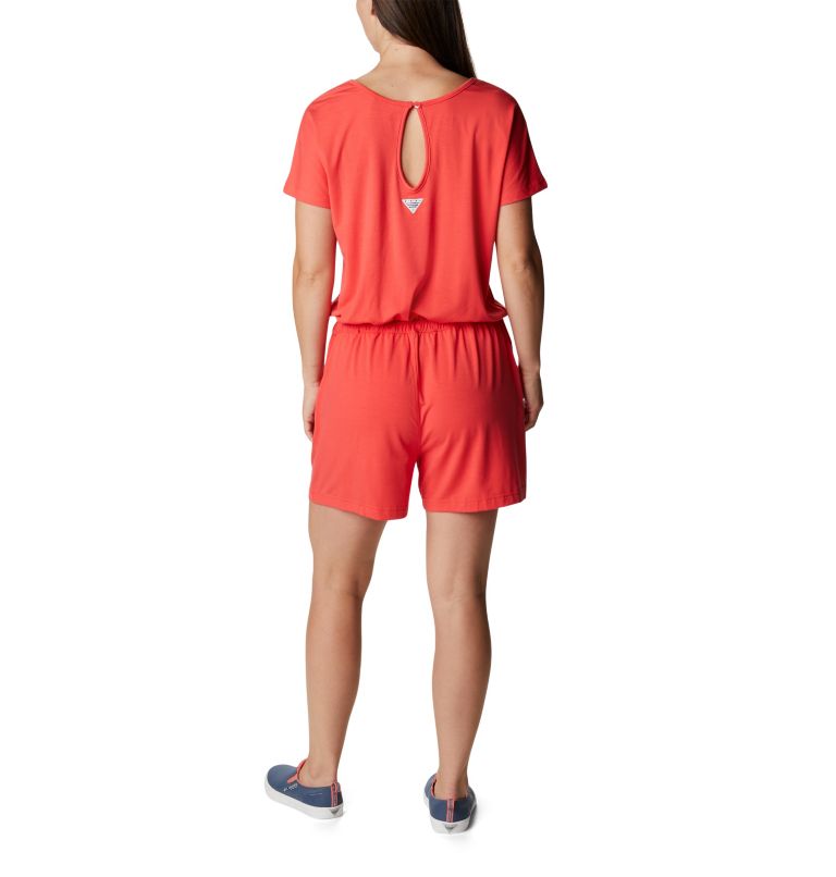 Slack Water Knit Romper | 676 | M, Color: Red Hibiscus, image 2