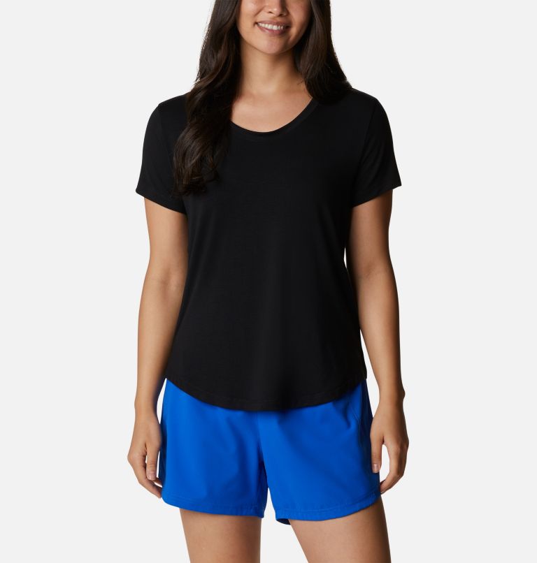 Women's PFG Slack Water Knit T-Shirt II, Color: Black, image 1
