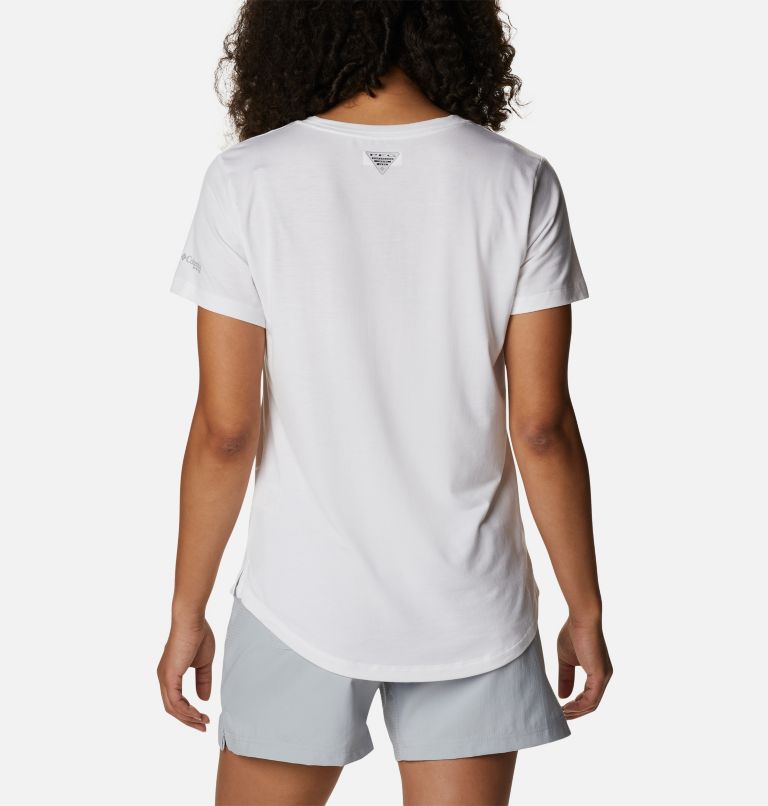 Thumbnail: Women's PFG Slack Water Knit T-Shirt II, Color: White, image 2