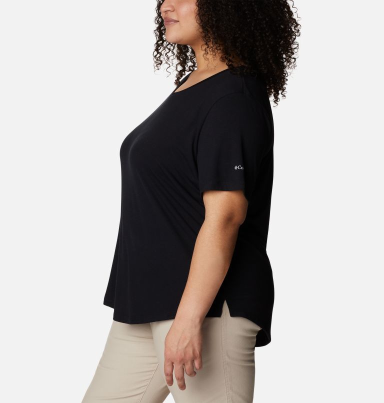 Women's PFG Slack Water Knit T-Shirt II - Plus Size, Color: Black, image 3
