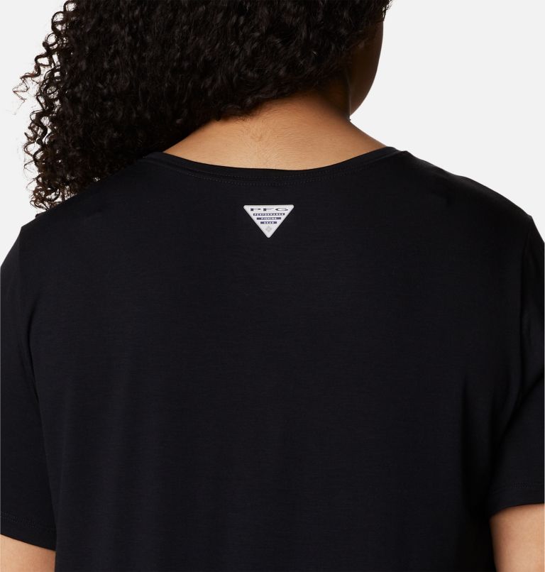 Women's PFG Slack Water Knit T-Shirt II - Plus Size, Color: Black