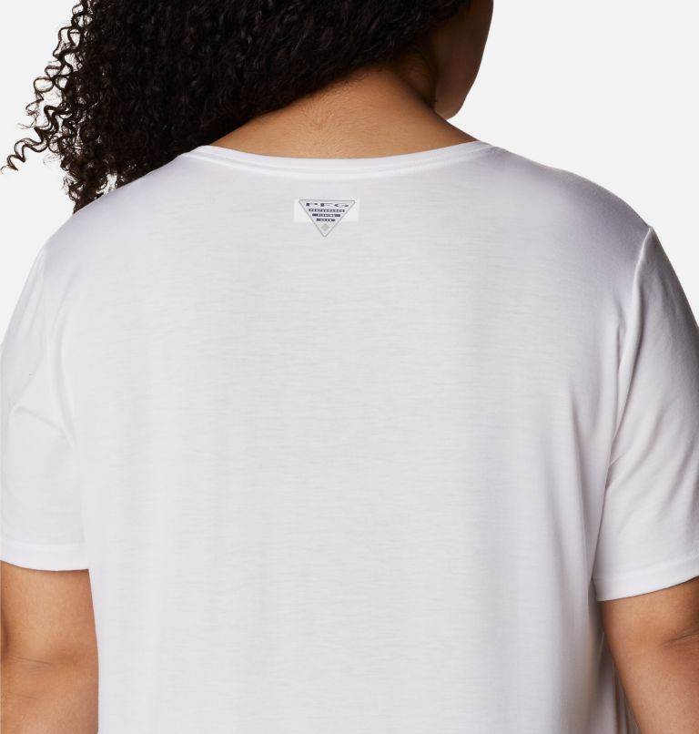 Thumbnail: Women's Slack Water Knit T-Shirt II - Plus Size, Color: White, image 5