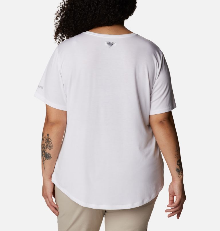 Women's PFG Slack Water Knit T-Shirt II - Plus Size, Color: White