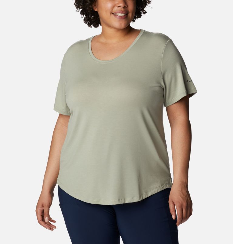 Women's PFG Slack Water Knit T-Shirt II - Plus Size, Color: Safari