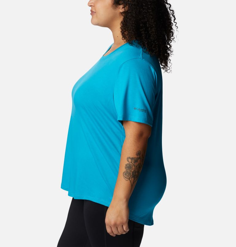 Women's PFG Slack Water Knit T-Shirt II - Plus Size, Color: Ocean Teal, image 3