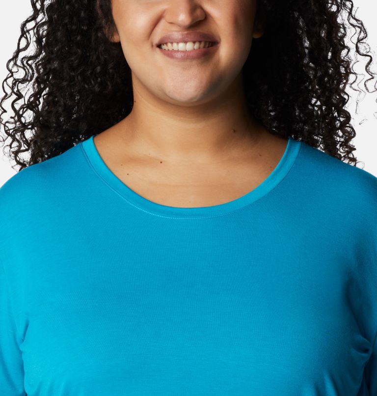 Women's PFG Slack Water Knit T-Shirt II - Plus Size, Color: Ocean Teal, image 4