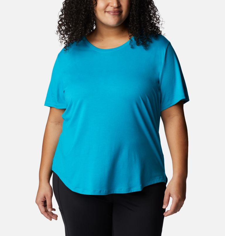 Women's PFG Slack Water Knit T-Shirt II - Plus Size, Color: Ocean Teal, image 1