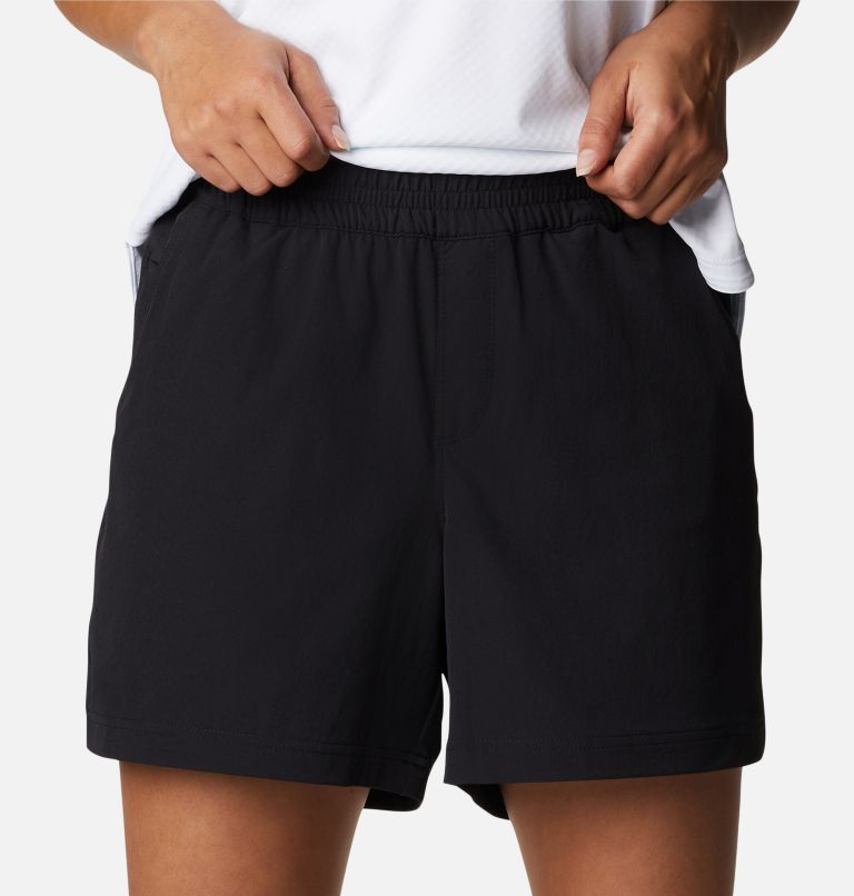 Women's PFG Slack Water Woven Shorts, Color: Black, image 4