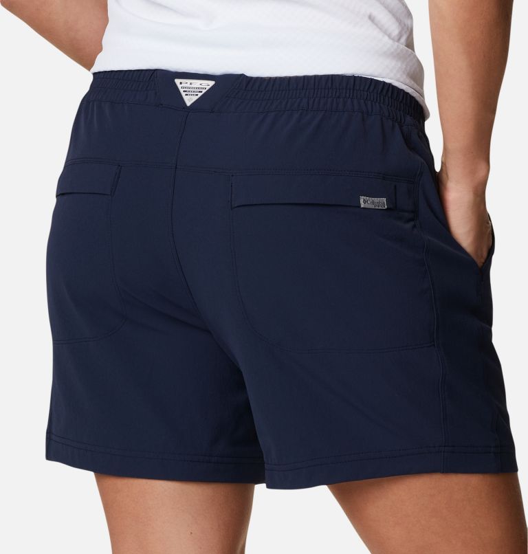 Thumbnail: Women's PFG Slack Water Woven Shorts, Color: Collegiate Navy, image 5