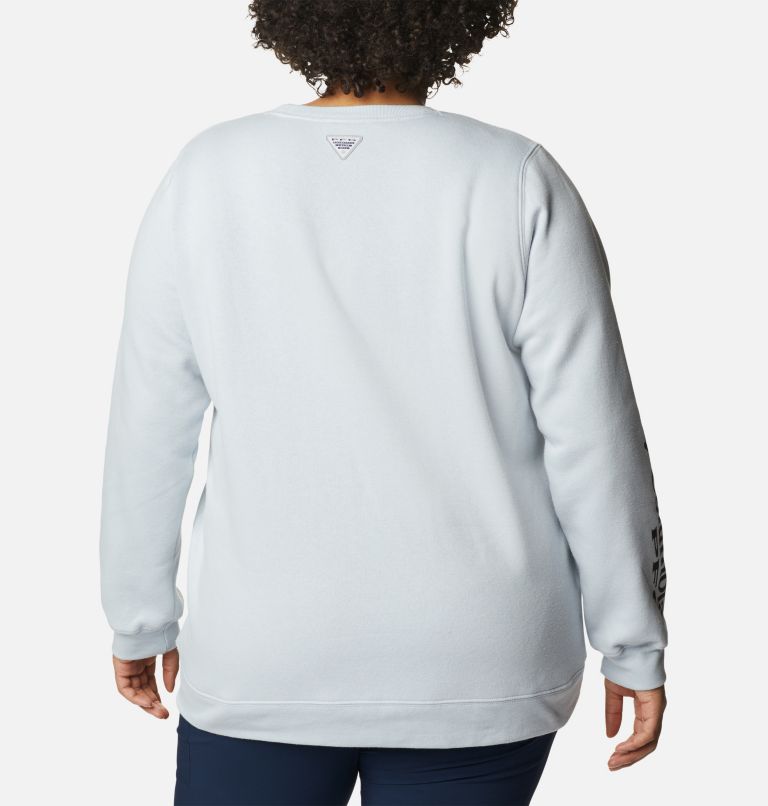 Women's PFG Slack Water Crew Sweatshirt- Plus Size, Color: Cirrus Grey, Fight Club