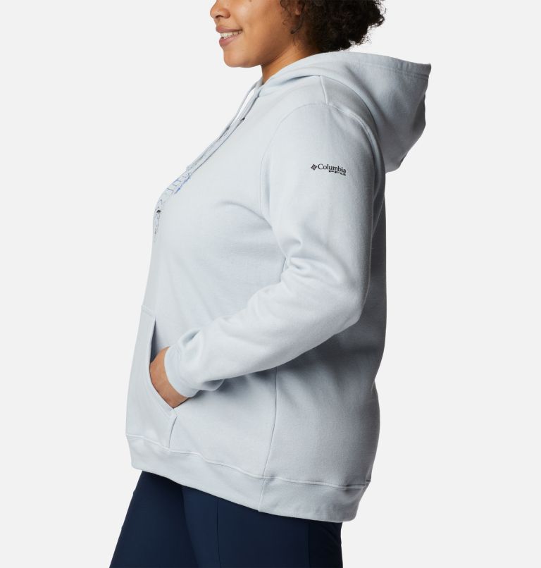 Women's Slack Water Graphic Hoodie - Plus Size, Color: Cirrus Grey, Black, image 3