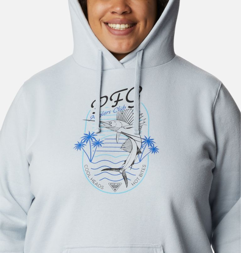 Women's Slack Water Graphic Hoodie - Plus Size, Color: Cirrus Grey, Black, image 4
