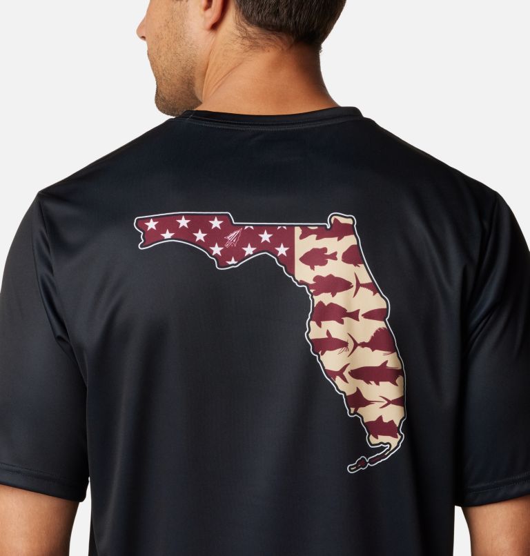 Thumbnail: Men's Collegiate PFG Terminal Tackle Short Sleeve Shirt - Florida State, Color: FSU - Black, image 5