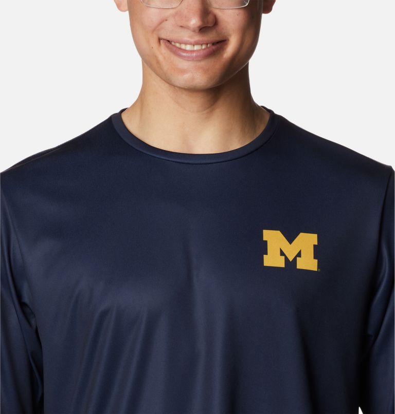 Men's Collegiate PFG Terminal Tackle Short Sleeve Shirt - Michigan, Color: UM - Collegiate Navy, image 4