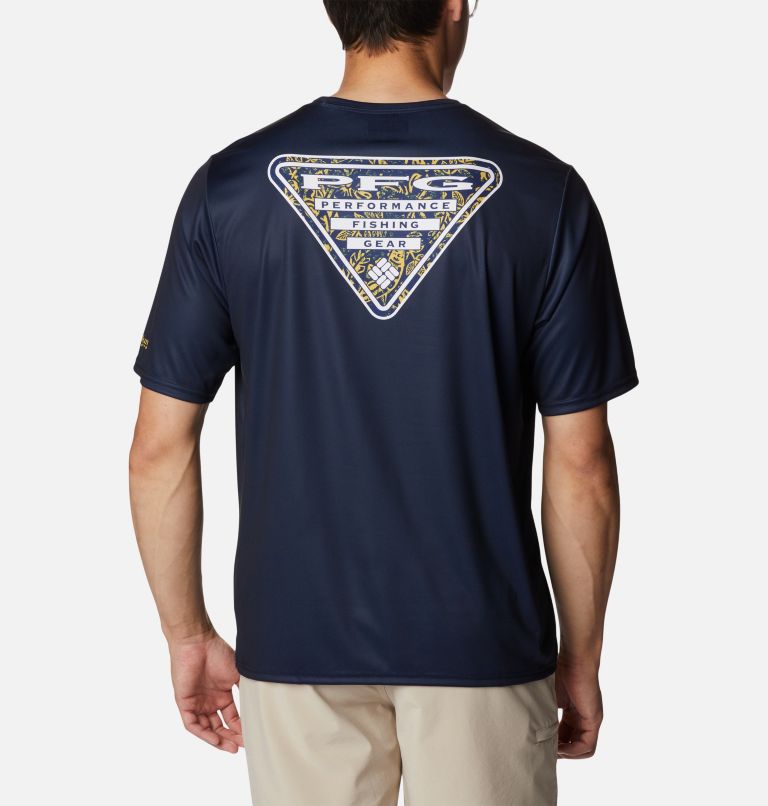 Thumbnail: Men's Collegiate PFG Terminal Tackle Short Sleeve Shirt - Michigan, Color: UM - Collegiate Navy, image 2