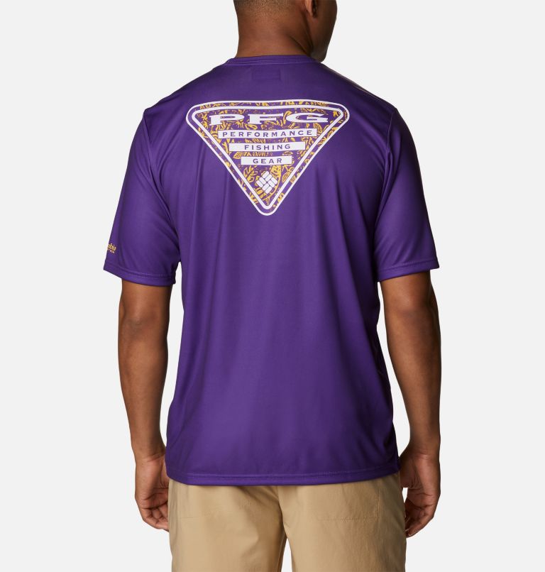 Men's Collegiate PFG Terminal Tackle Short Sleeve Shirt - LSU, Color: LSU - Vivid Purple, image 2