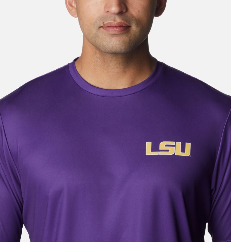 Men's Collegiate PFG Terminal Tackle Short Sleeve Shirt - LSU, Color: LSU - Vivid Purple, image 4