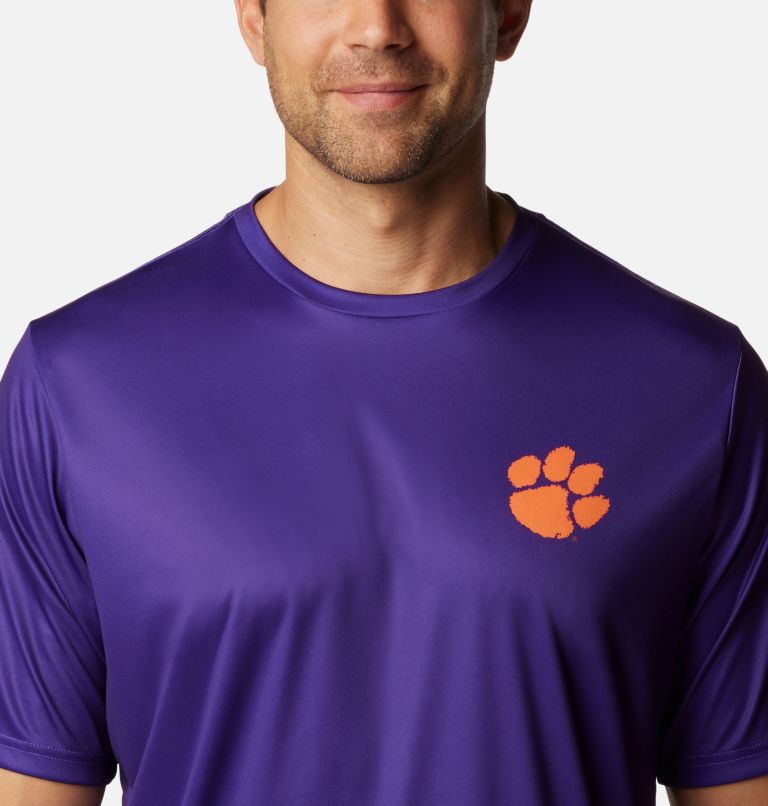 Thumbnail: Men's Collegiate PFG Terminal Tackle Short Sleeve Shirt - Clemson, Color: CLE - Vivid Purple, image 4