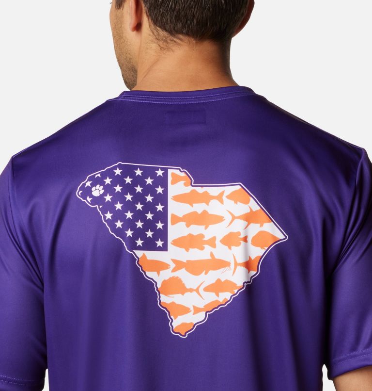 Men's Collegiate PFG Terminal Tackle Short Sleeve Shirt - Clemson, Color: CLE - Vivid Purple, image 5
