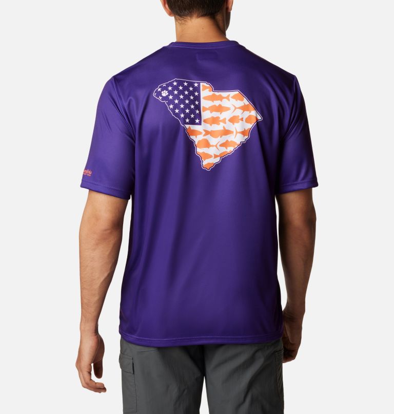 Men's Collegiate PFG Terminal Tackle Short Sleeve Shirt - Clemson, Color: CLE - Vivid Purple, image 2